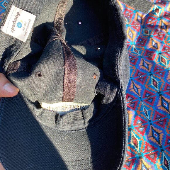 Vtg Birkenstock Hat Strap-back Adjustable Fit Unisex Navy All Cotton Hong Kong - Picture 9 of 9